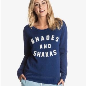 Roxy Shades and Shakas Chenille Letter Sweater